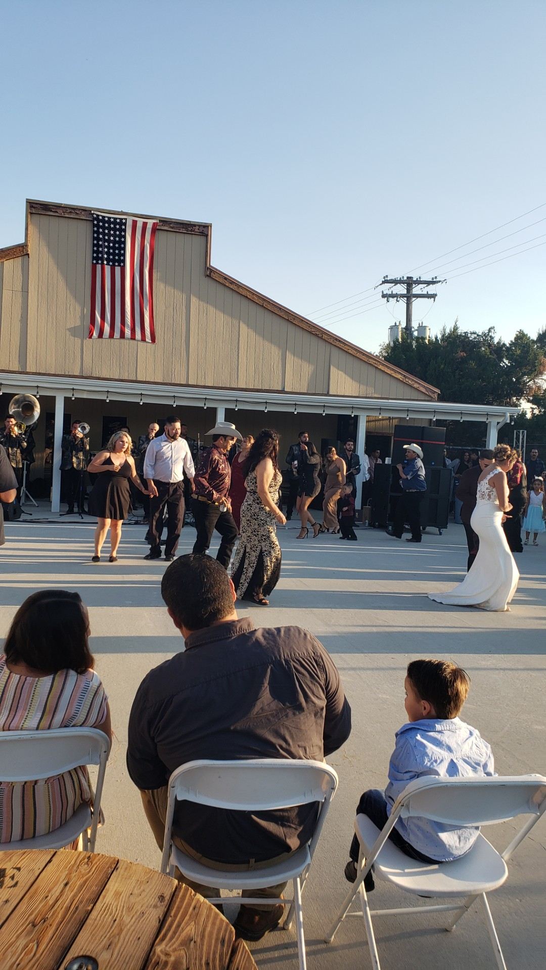 A reception on the patio