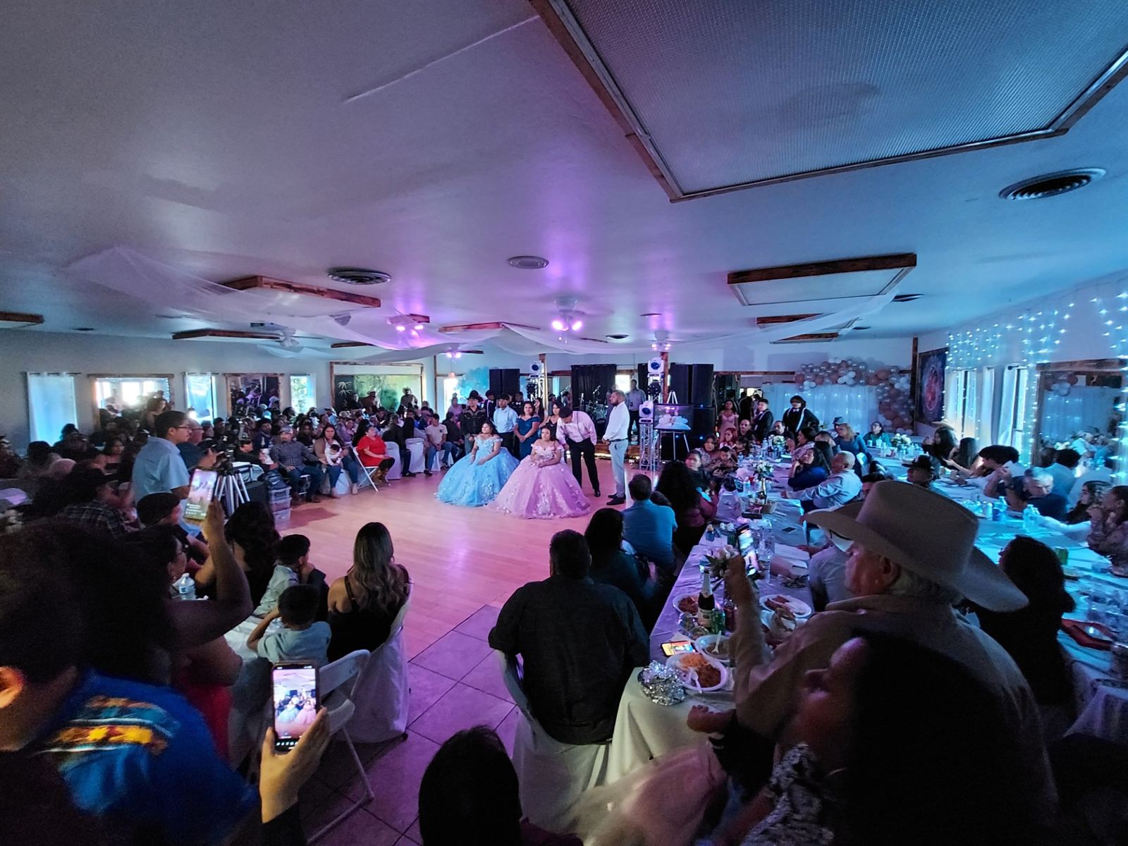 A quinceañera reception inside the Power Promotions hall